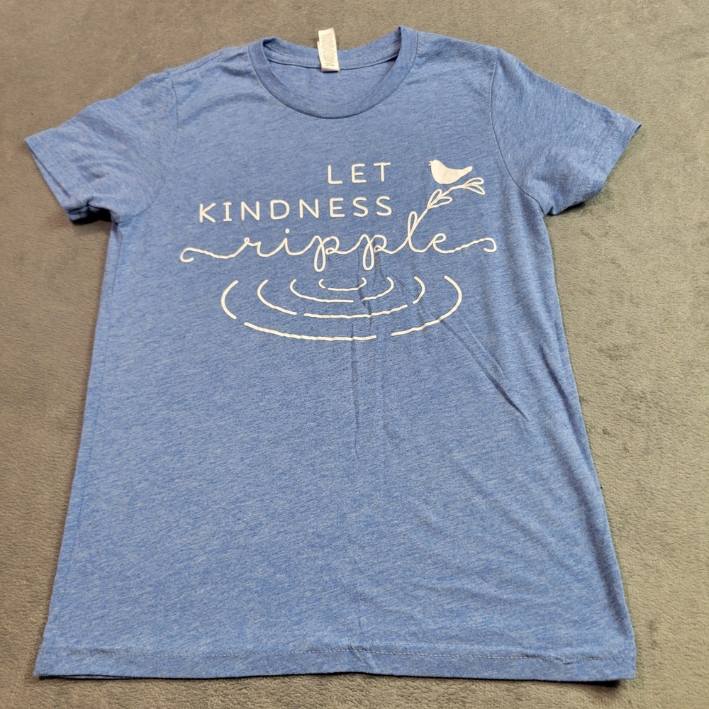 Bella Canvas Kids Youth M Blue Let Kindness Ripple Graphic T-Shirt Heathered
